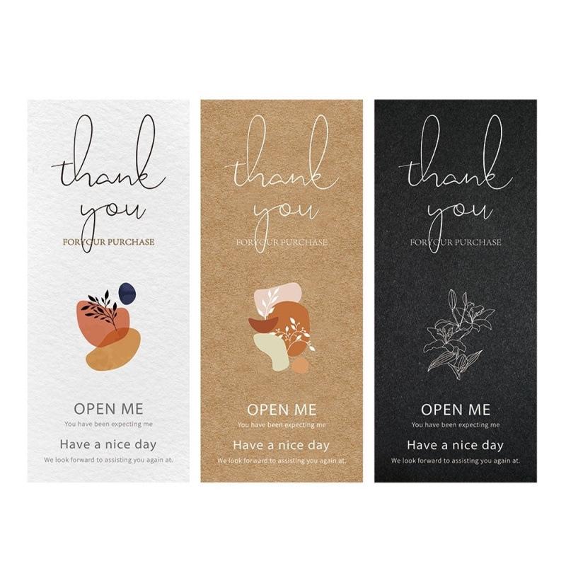 Pack of 50 White Retro Style Long Strip Rectangular Stickers