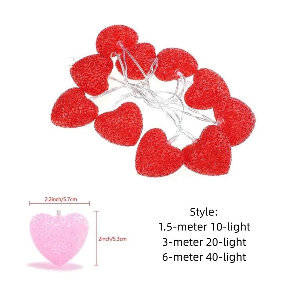 USB Port Heart Curtain Fairy Light Creative Beautiful Valentine Day LED String Lights Love Romantic LED Atmosphere Light