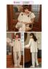 Tiruxin Women's Ribbed Long Sleeve Pajama Set - Retro Princess Court Style