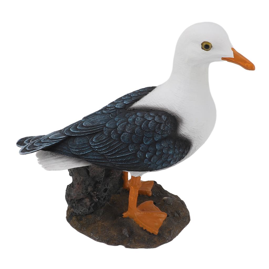 Resin Seagull Statue Sea Bird Figurine Mediterranean Style Ornament for Home Landscape Office Decoration