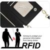 Bocasal Crossbody Wallet Case for iPhone 14 Pro with RFID Blocking Card Slot Holder, Magnetic Flip Folio Purse Case, PU Leather Zipper Handbag with