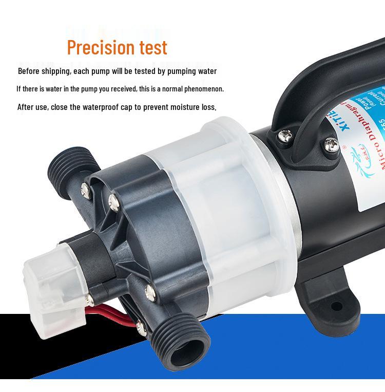XTL Mini Diaphragm Pump: Low-Noise, Self-Priming RV Water Booster Pump, 120W DC Electric.