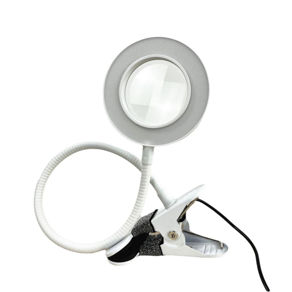Adjustable Levels LED Magnifying Glass Lamp 5X Magnification Clip On Desk Lamp  Tattoo Art