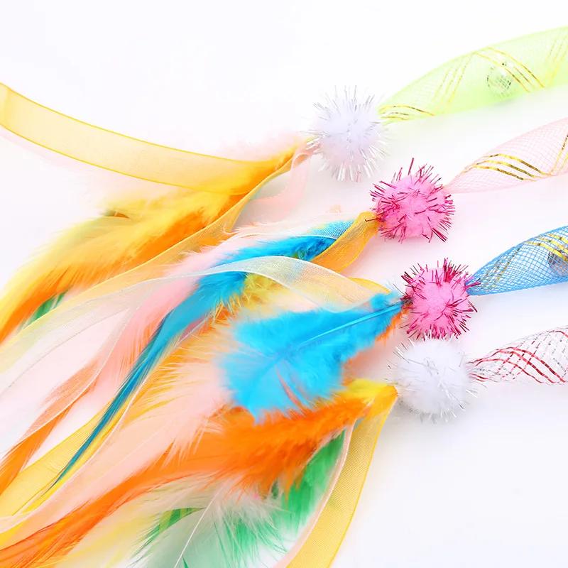 Cat Toys Colorful Hoses Feathers Cat Teasing Sticks Bite Resistant Interactive Toys And Fun For Cats Toys And Pet Supplies