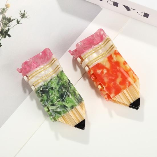Hair Clip Pencil Shape Acetic Acid Back Head Hair Claw Anti-slip Teeth Lightweight Colorfast Large Shark Hair
