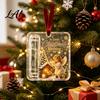 Holiday Cash Holder Christmas Gift Ornament Acrylic Angel Santa Cat Money Clear for Xmas Tree Party Hanging Decoration with Lanyard