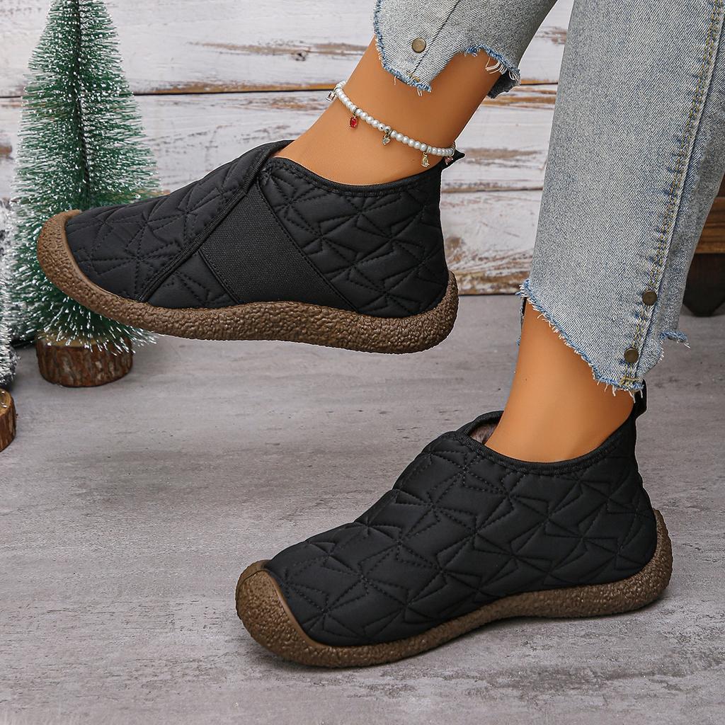 Women's high-top cotton shoes, soft-soled, anti-slip, fleece, thickened, lightweight, one-foot casual and warm cotton boots