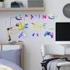Ls13510 Laser Material Gradual Change Colorful Game English Wall Sticker Viewing Angle Different Pattern Color