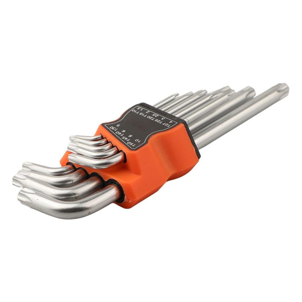 Professional Maintenance Star Wrench Set L-Type Star Keys Star Wrench Kit Set Silver Heat Treated Construction