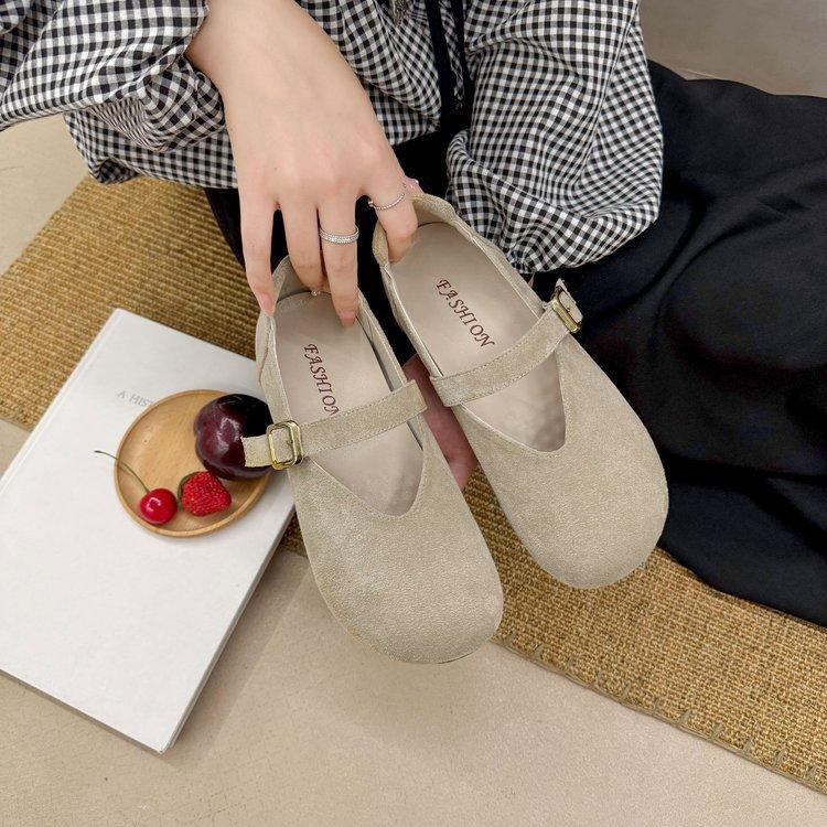 Flat Bottom One-pedal Mary Jane Shoes Children with Skirts 2025 Spring New Popular Shallow Commuter Grandma Single Shoes