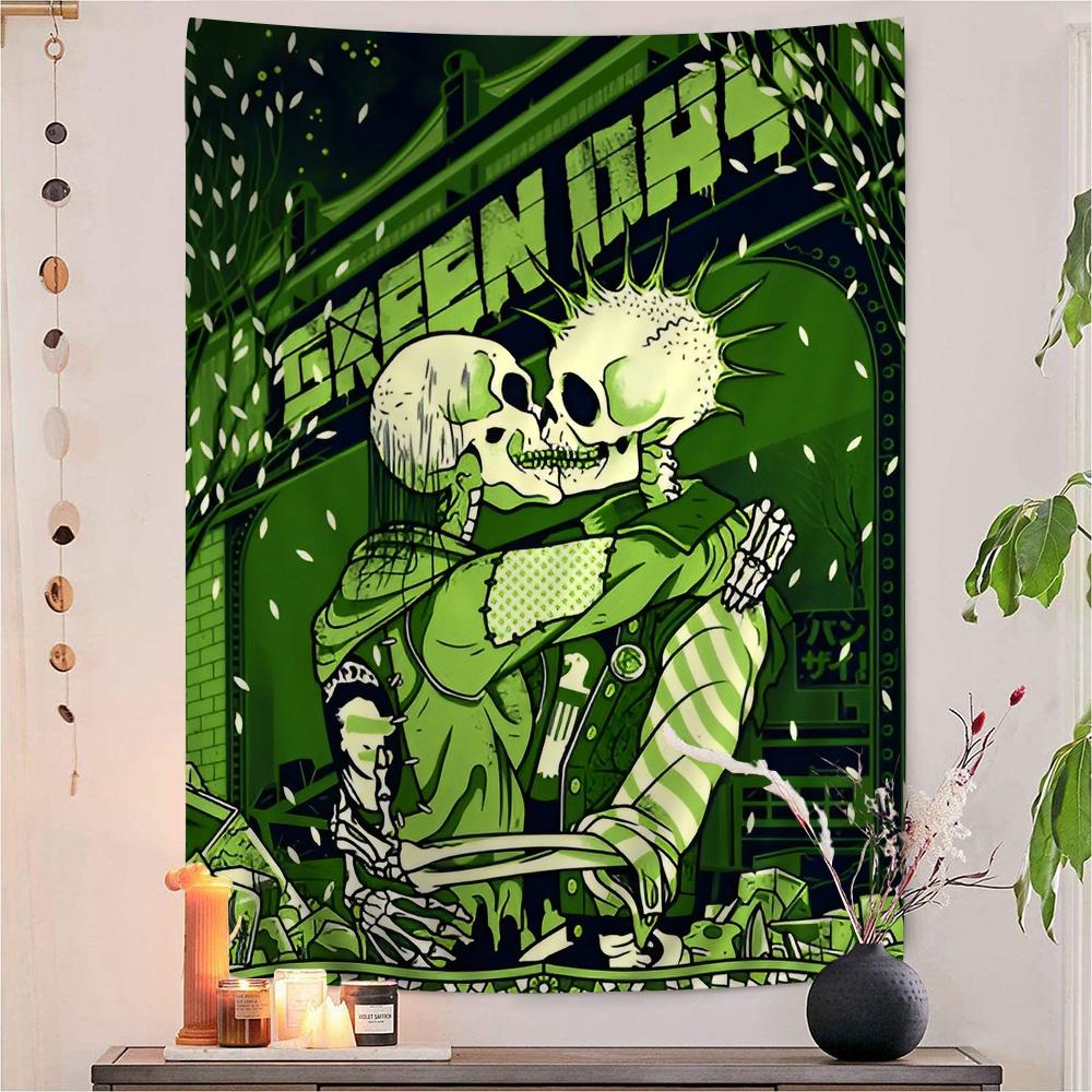 Rock Band Green Day Cartoon Tapestry Home Decoration hippie bohemian decoration divination Home Decor