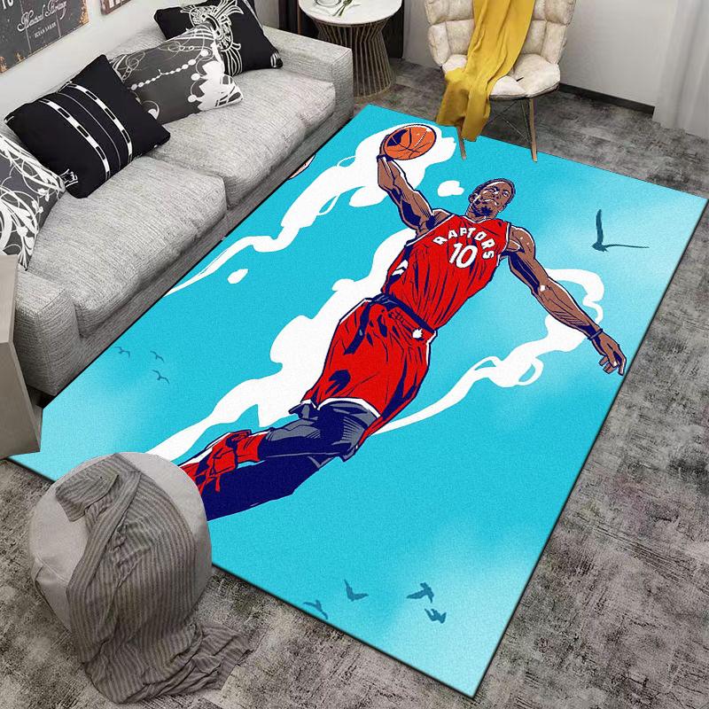 Basketball Player Jump Shot Rug Suitable for Use As an Anti-slip Game Mat for Living Room and Bedroom Sofas
