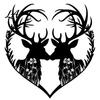 Decorative Accents for Bedroom Metal Deer Heart Wall Decoration Silhouette Couple Hanging Ornaments Animal Art Versatile Decor Study Sculpture