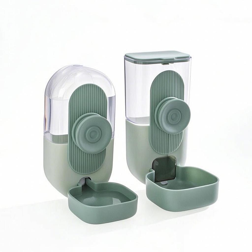 2 Pieces CageMounted Feeder and Waterer Transparent Cage with ConstantSupplyFed
