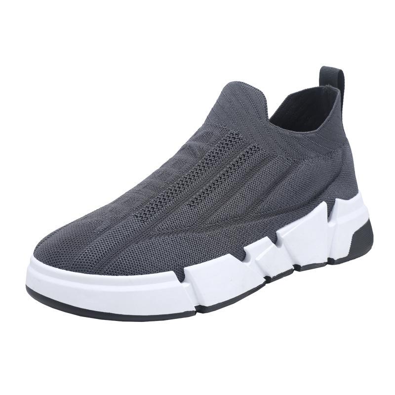 2025 men's shoes one-pedal fly-woven sports shoes soft sole breathable comfortable casual fashion running large size men's shoes