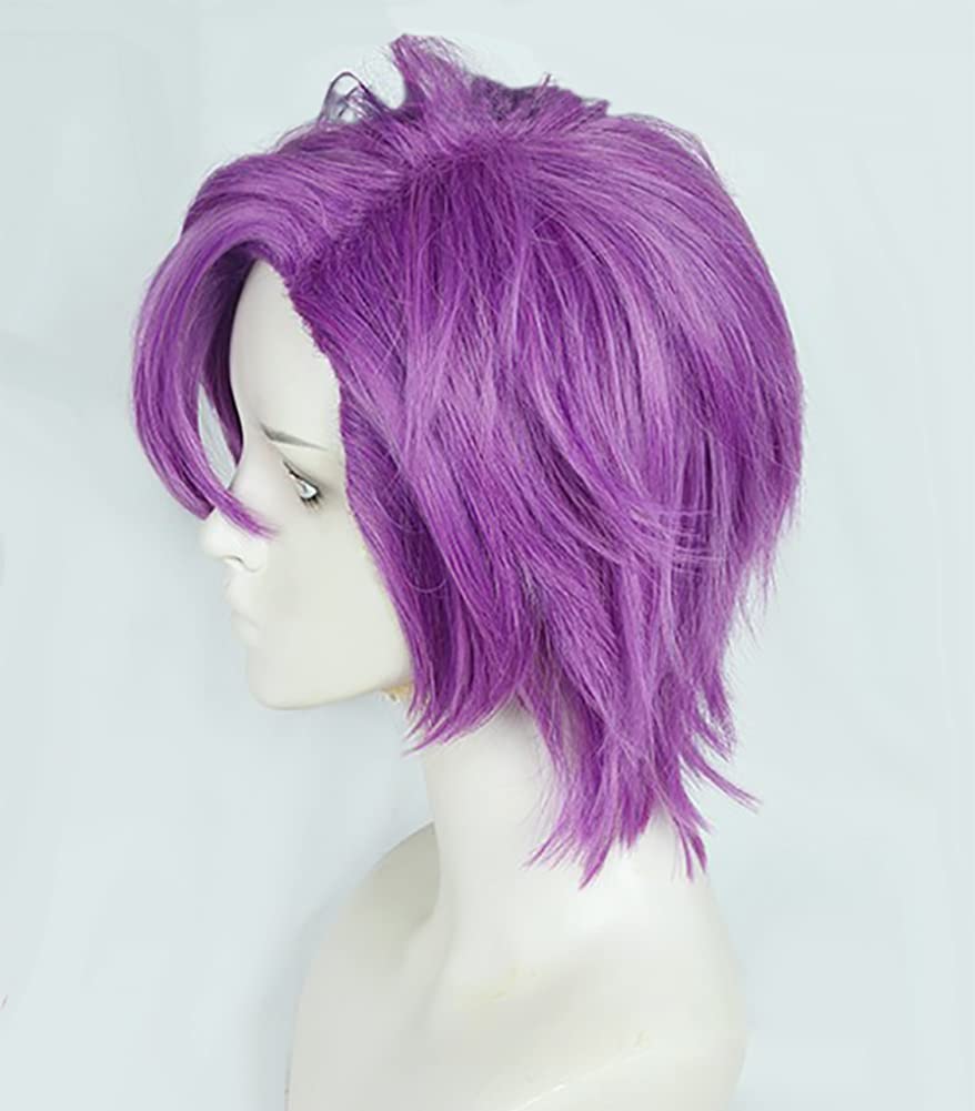 Cosplay Wig Featuring Adonis Perfect for with a Special Net and Perfect for Halloween and Other Heat-resistant Otogari, Disguise, Comb. Purple,