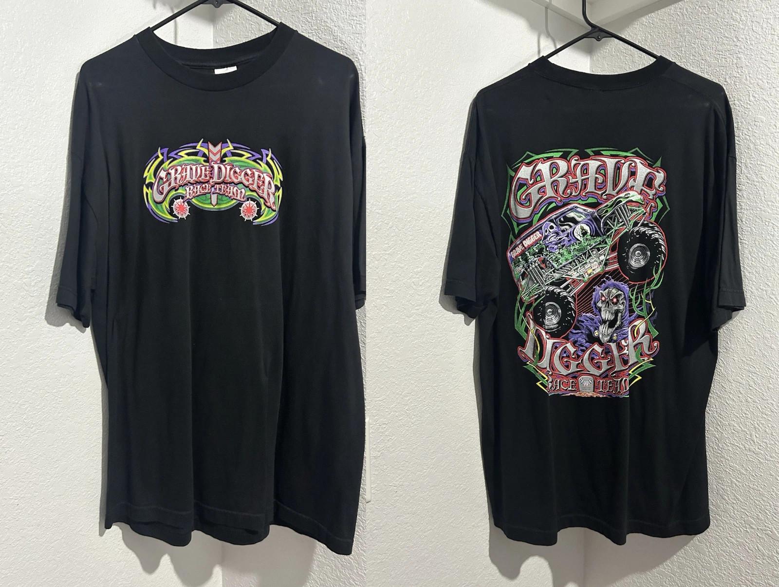 2 Sides Grave Digger Monster Truck Tee Shirt S-5XL XXL