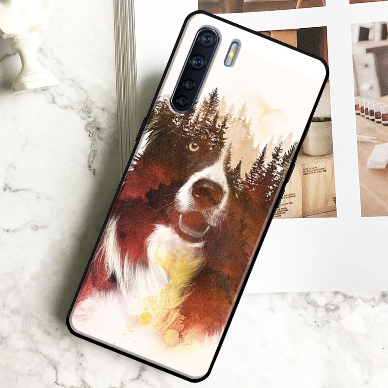 Border Collie Dog Case For Oppo A96 A76 A16 A18 A38 A58 A78 A98 A15 A17 A77 A74 A94 A54 A57S A40 A60 A80 Cover