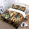 Vintage Typography Alphabet Bedding Duvet Cover Set Duvet Cover Pillowcases  (1*Duvet Cover 2*Pillowcases, Without Duvet Insert)