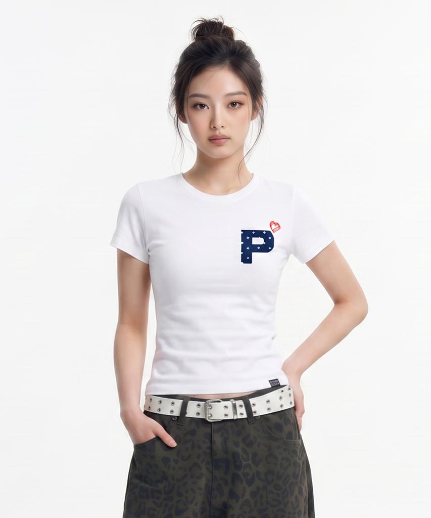 Peideu Pd Polka Dot Slim Fit Short Sleeve T-Shirt White