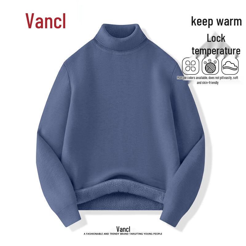 VANCL Men's Fleece-Lined Turtleneck Thermal Sweater