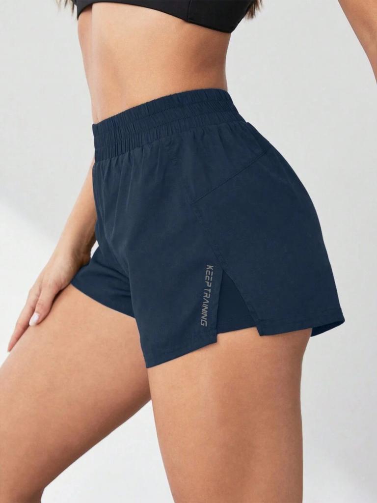 2026 New Style Faux Two-Piece Anti-Exposure Yoga Shorts Sports Shorts Running Fitness Tennis Casual Basic Sports Pants Women's
