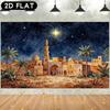 1Pcs Nativity Scene Manger Stable Decoration Background Winter Backdrop Decorations For Photo Studio Photo Booth Christams Party