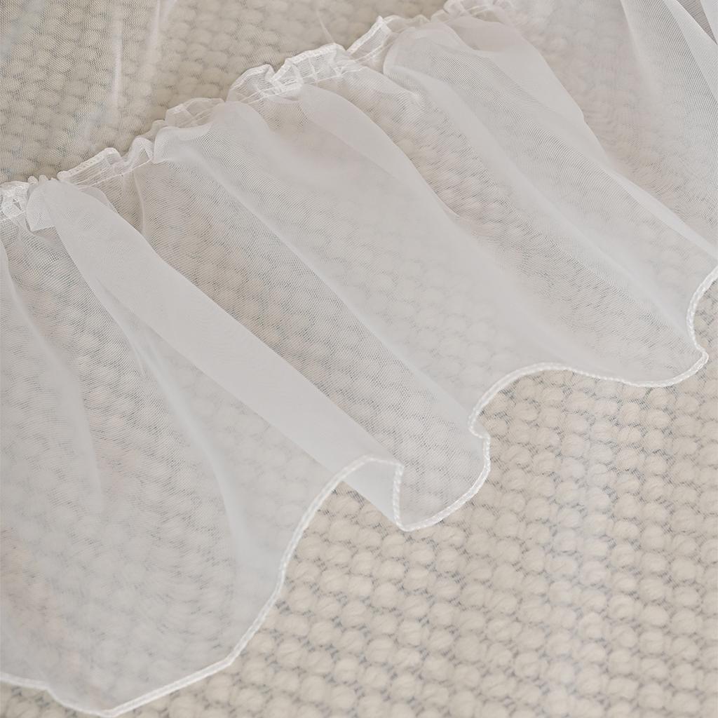 Solid Color Trilon Three Lace Through Rod Window Screen Living Room Half Blackout Curtain Curtain