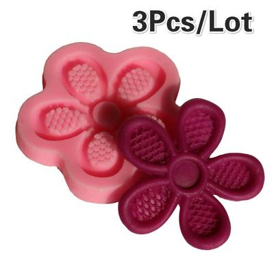 3 Stück/Los 3D-Blumenform Schokoladen-Seifenform Schokoladenkuchen-Dekorationswerkzeuge DIY Backen Fondant Sil