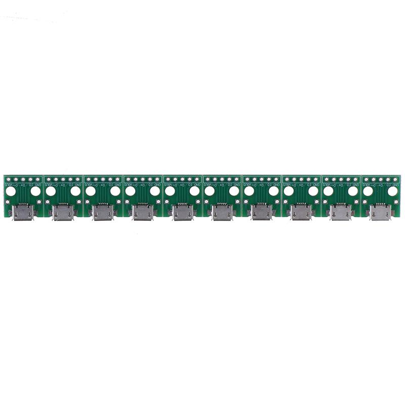10Pcs Micro Usb To Dip Adapter 5Pin Female Connector Pcb Converter Board
