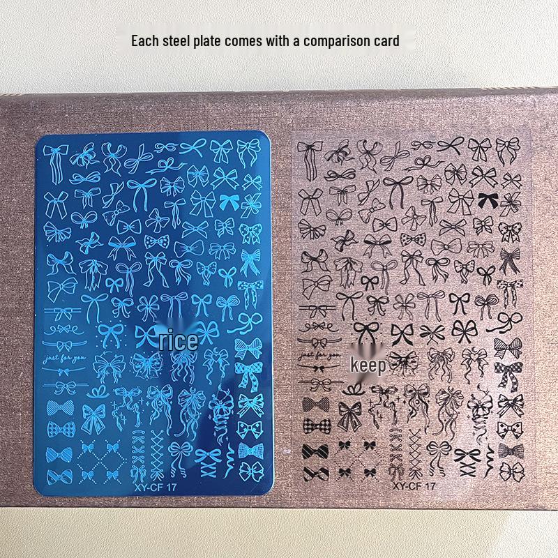 Płytka do stemplowania zdobień paznokci z motywem Krzyża, Motyla i Róży ze Silikonowym Stempelkiem