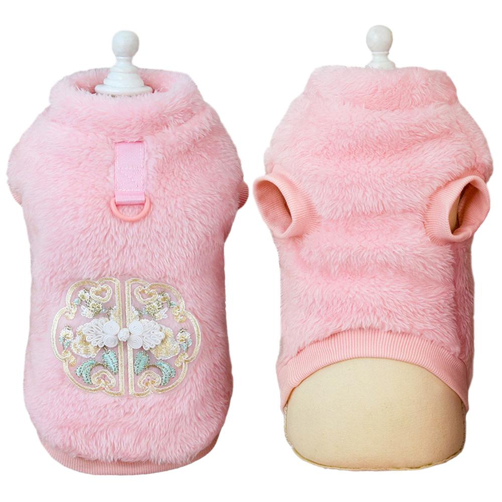 Warm Small Dog Clothes Vest Chinese Style Dogs Costume Soft Plush Winter Pet Clothing Outfit for Small Medium Dogs Chihuahua Pug