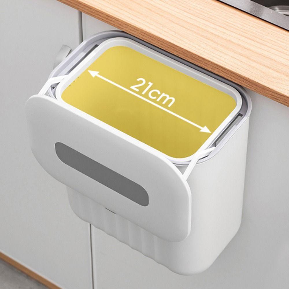 No-Hole Wall Hanging Rubbish Bin 7/11L Kitchen Storage Box Compact Bathroom Trash Can Kitchen