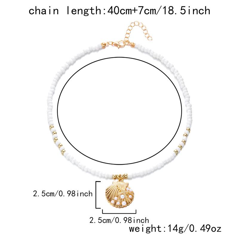 Feiertags-Strandstil Seestern-Anhänger Muschel Imitation Perlen Quaste Strand-Element Legierung Damen-Halskette