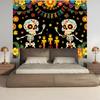 Day of the Dead sugar-coated haws and Skull Background Cloth - Universal polyester banner, suitable for Halloween and birthdays