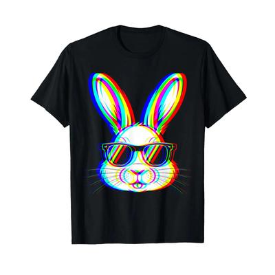 Easter Bunny Vaporwave Dj Techno Rave Edm Music Concert Party T Shirt Vintage Top For Everyday Wear Slightly Soft