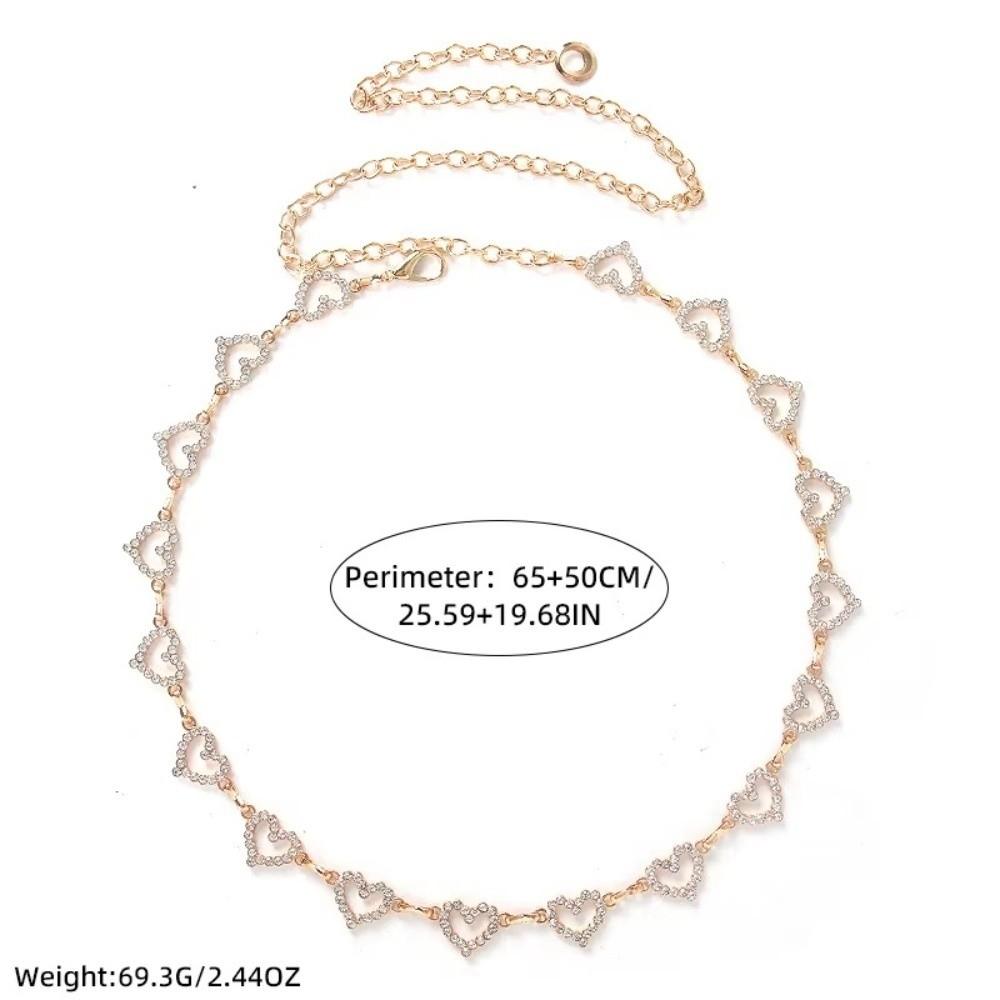 Rhinestone Body Jewelry Tassel Bikini Belly Chain Adjustable Heart Waist Chain  Female