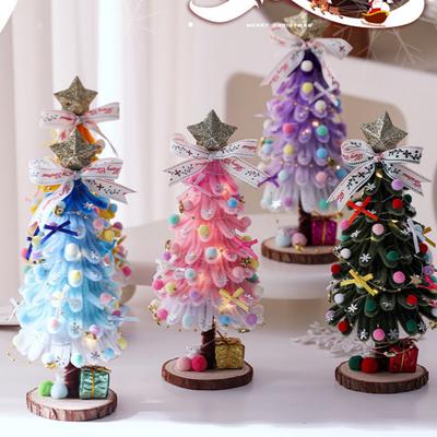 Mini Christmas Tree Ornament Handmade Wool Twisting Rod Christmas Tree Desktop Ornaments Children's Gifts Home Christmas Decor