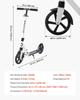 Kick Scooter for Kids Ages 8+, Teens & Adults, 2-Wheel Toddler Scooter with Adjustable Height Handlebar, Wide Anti-Slip Deck, Foldable Lightweight for