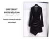 Golden Velvet Slim Fit Little Black Dress - Elegant Petite Short Skirt (2025)