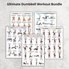 Póster de Entrenamiento con Mancuernas de 5 Piezas, Tabla de Ejercicios en Casa para Brazos Piernas Cadera Abdomen, Guía de Entrenamiento de Cuerpo Completo Arte de Pared