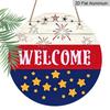 2D Flat Aluminum Independence Day Style Welcome Sign Wall Decoration, Available In Various Sizes, Firework Pattern. Suitable for Living Rooms