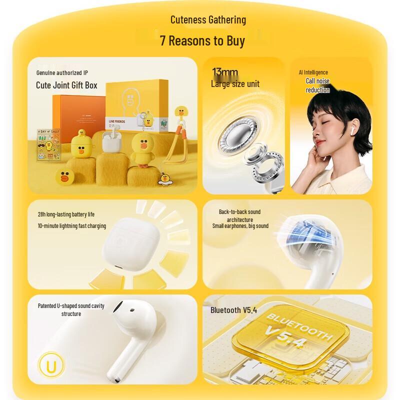 EDIFIER LINE FRIENDS Brown Bear Zero Air True Wireless Earbuds Gift Box