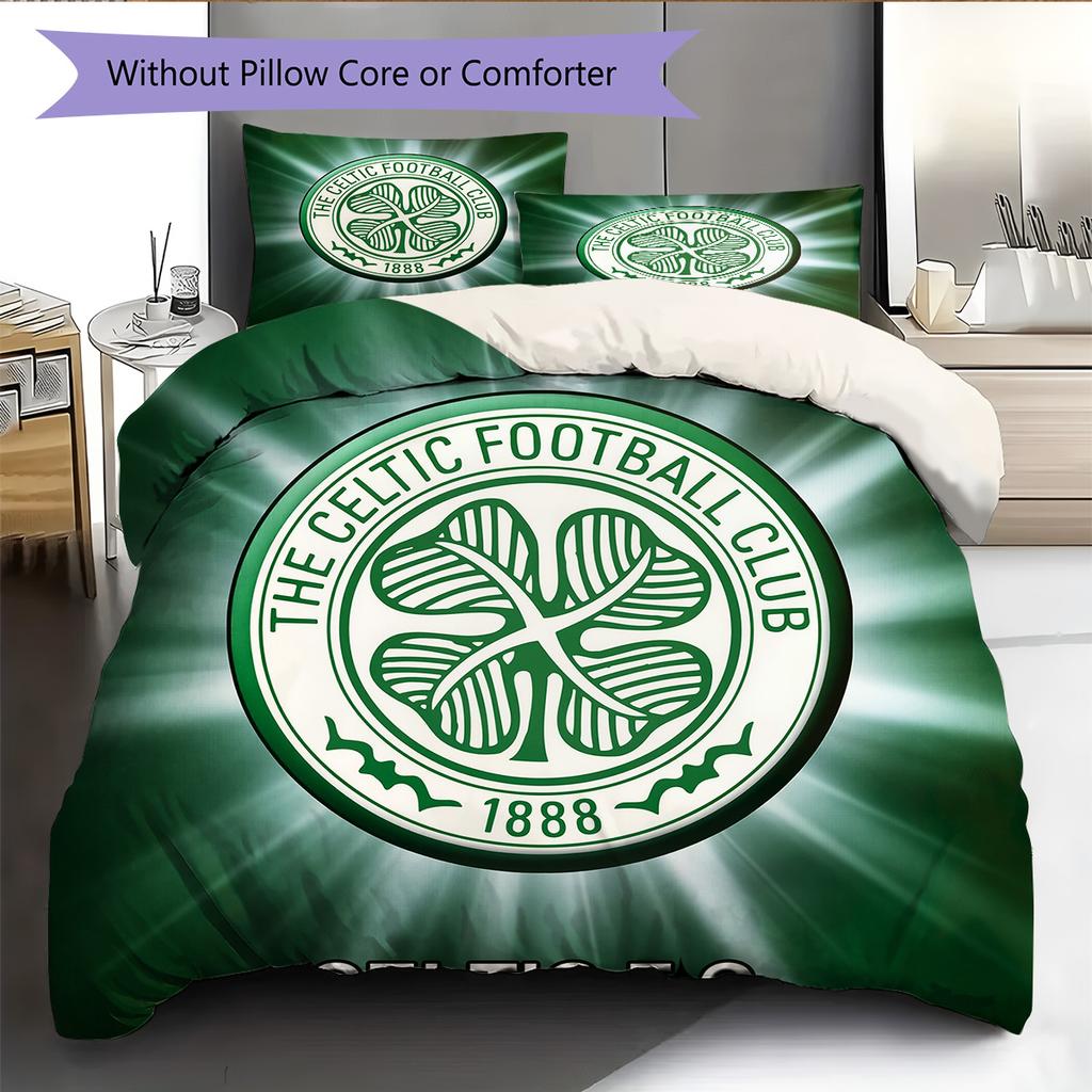 Celtic Football Club  Pattern Bedding Quilt Set  Home Decoration  Gift (1 * duvet cover + 2 * pillowcase  without core)