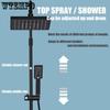 Shower Set 3 Function Black Square / Round Shower Head Bathroom Stainless Steel Wall Hand Shower Faucet Double Out