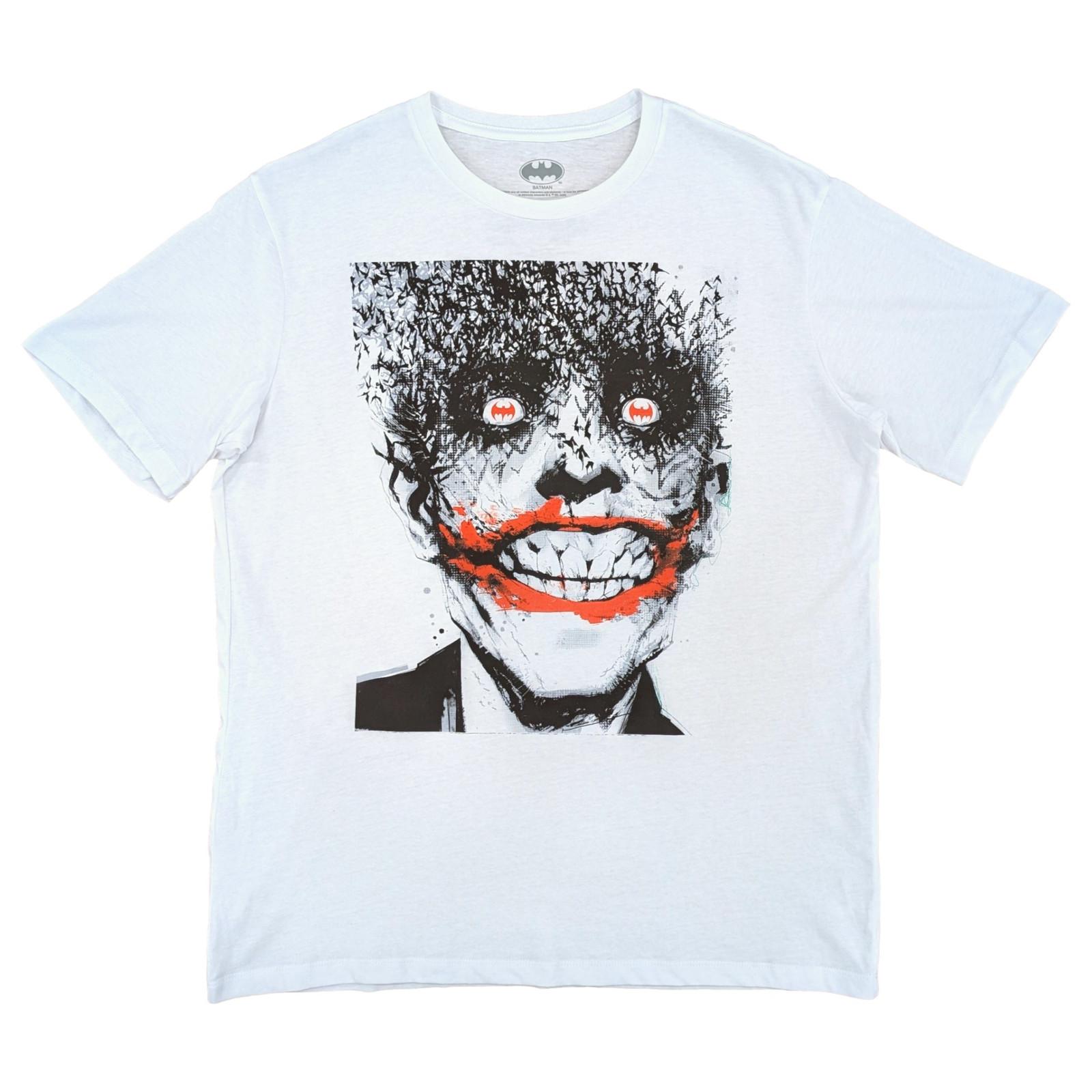 Batman Mens White Short Sleeve Joker Bats Graphic Tee T-Shirt S разноцветный