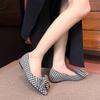 Inside Heightened Low Heel Single Shoes Fashion Pointed Toe Shallow Mouth Bow Slip-on Shoes for Women