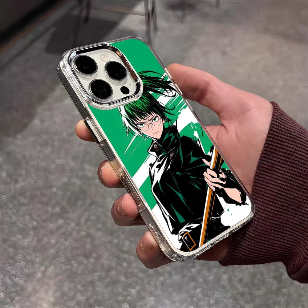 Maki Zenin Jujutsu Kaisen Phone Case For IPhone 17 Air 16 E 15 14 13 12 11 Plus Pro Max Electroplated Transparent Soft Shell