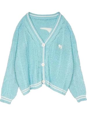 2023 European & American Women's Autumn/Winter Embroidered Cardigan Sweaters: Loose, Casual, Age-Reducing Knitwear