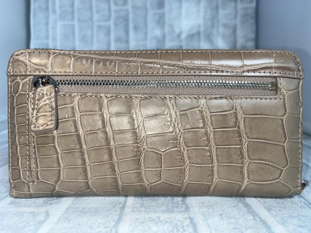 Guodi Crocodile Genuine Leather Long Wallet Round Zipper Type Crocodile Leather Crocodile Leather Wallet Wallet Wallet [GUODI] Women's Men's/Croc